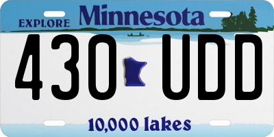 MN license plate 430UDD