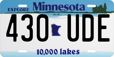 MN license plate 430UDE
