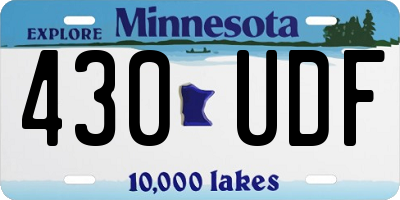 MN license plate 430UDF