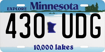 MN license plate 430UDG