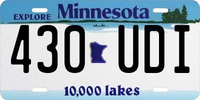 MN license plate 430UDI