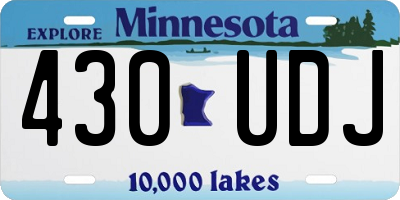 MN license plate 430UDJ