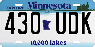 MN license plate 430UDK