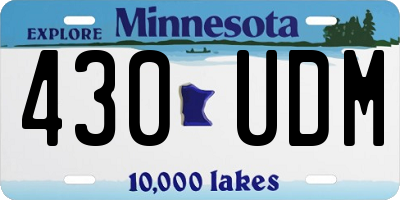 MN license plate 430UDM