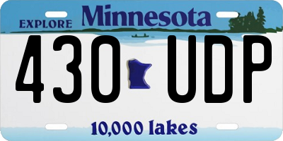 MN license plate 430UDP