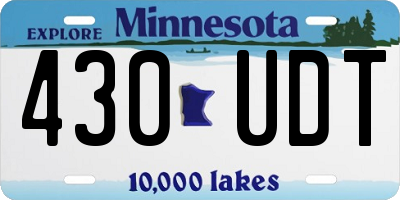 MN license plate 430UDT