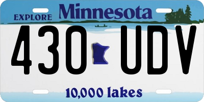 MN license plate 430UDV