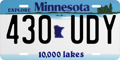 MN license plate 430UDY