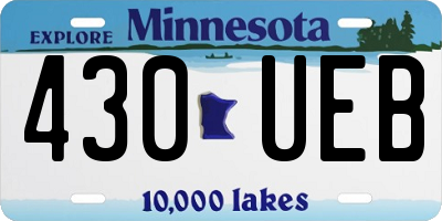 MN license plate 430UEB