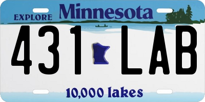 MN license plate 431LAB