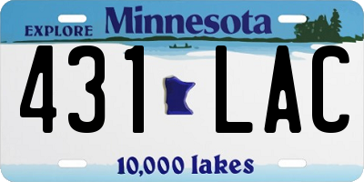 MN license plate 431LAC