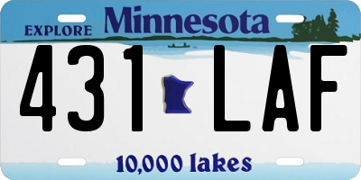 MN license plate 431LAF