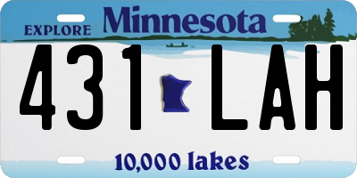 MN license plate 431LAH