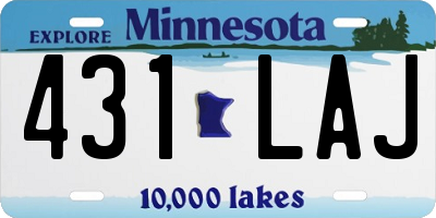 MN license plate 431LAJ