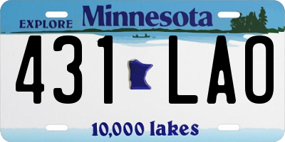 MN license plate 431LAO