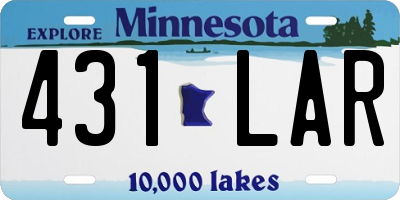 MN license plate 431LAR