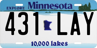 MN license plate 431LAY