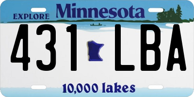 MN license plate 431LBA