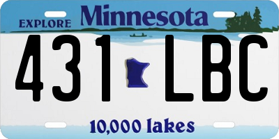 MN license plate 431LBC
