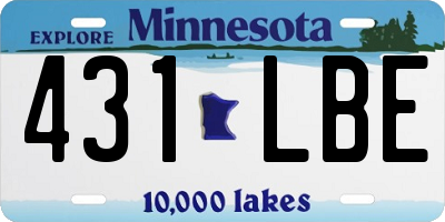 MN license plate 431LBE