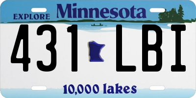 MN license plate 431LBI
