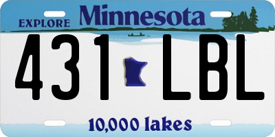 MN license plate 431LBL