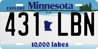 MN license plate 431LBN