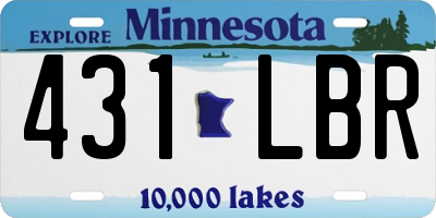MN license plate 431LBR