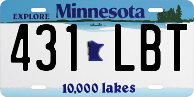 MN license plate 431LBT