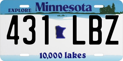 MN license plate 431LBZ