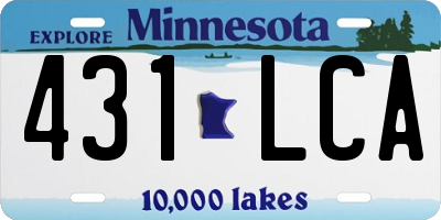 MN license plate 431LCA