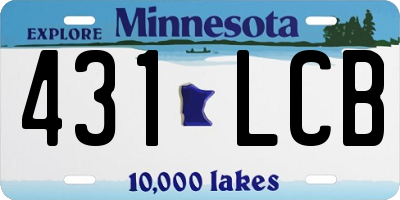 MN license plate 431LCB
