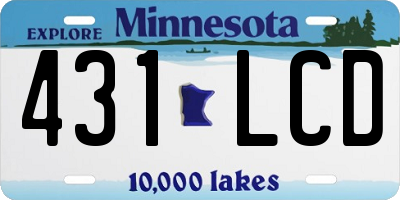 MN license plate 431LCD