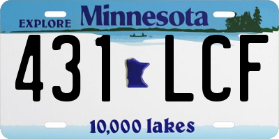 MN license plate 431LCF