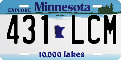 MN license plate 431LCM