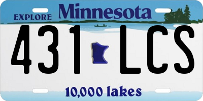 MN license plate 431LCS