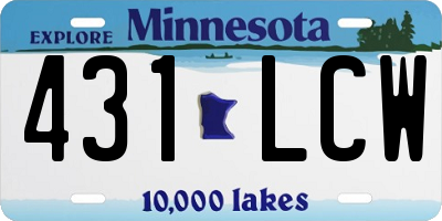 MN license plate 431LCW