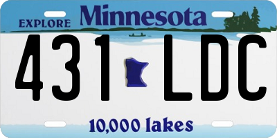 MN license plate 431LDC