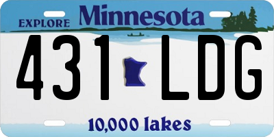 MN license plate 431LDG