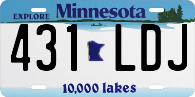 MN license plate 431LDJ