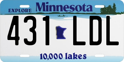 MN license plate 431LDL