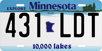 MN license plate 431LDT