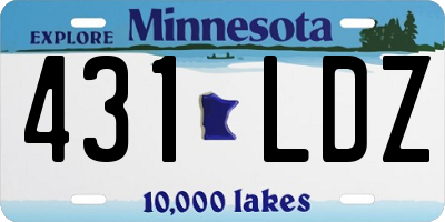 MN license plate 431LDZ