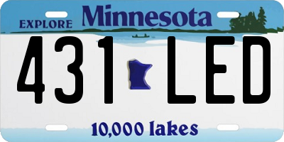 MN license plate 431LED