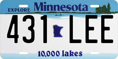 MN license plate 431LEE