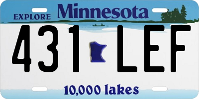 MN license plate 431LEF