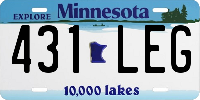 MN license plate 431LEG