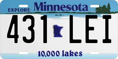 MN license plate 431LEI