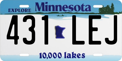 MN license plate 431LEJ