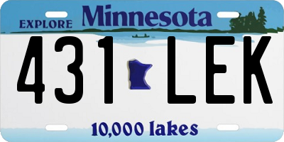 MN license plate 431LEK